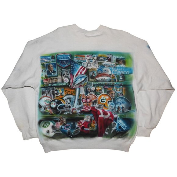 Vintage NFL Hall of Fame All-Pro 1/1 Airbrushed Sweatshirt Adult XL OJ Simpson - Picture 7 of 9